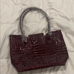 Maroon Snakeskin Purse